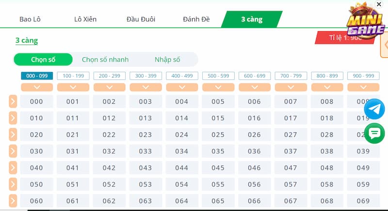 Đánh 3 càng tại Vic88 